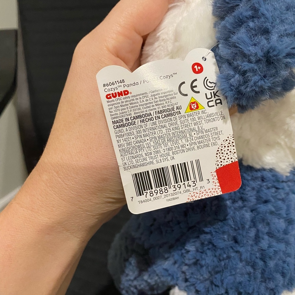 Gund blue and white panda bear - Picture 4 of 11